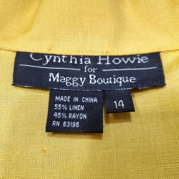Cynthia Howie for Maggy Boutique Women's Linen Blend Jacket Size 14 Embroidered - Picture 6 of 6